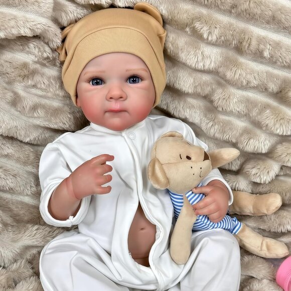 20 Inch Reborn Girl Doll with Blue Eyes Christmas Toy with Complete Accessories - Picture 1 of 8